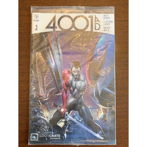4001 AD #1 Valiant Comics 2016 LOOT CRATE Exclusive New Sealed NOS Mint Kindt - Picture 2 of 3